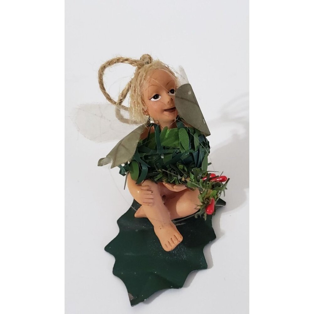 Vintage Fairy Ornament 3.3" Christmas Leaf
